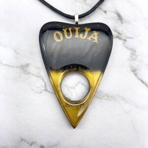 Black Chrome Dipped Ouija Planchette Necklace